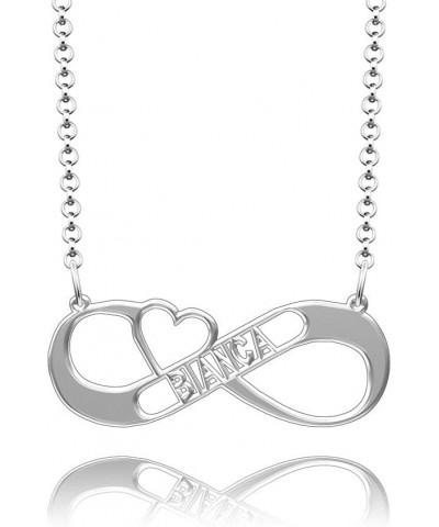 Forever Infinity necklace with names Silver Custom Necklace for Women Men Girls Boys BIANCA $11.75 Necklaces