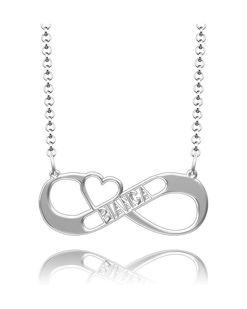 Forever Infinity necklace with names Silver Custom Necklace for Women Men Girls Boys BIANCA $11.75 Necklaces