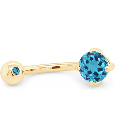 Body Piercing Belly Button Ring in 14K Gold Over Sterling Silver Gift For Her Yellow Gold Over : Simulated Blue Topaz $13.80 ...