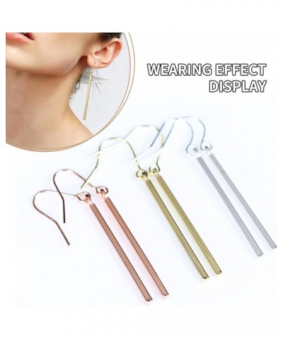 Vertical Bar Dangle Earrings for Women Girls Minimalist Women's Drop Dangle Earrings Simple Geometric Jewelry Silver $7.63 Ea...