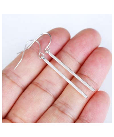 Vertical Bar Dangle Earrings for Women Girls Minimalist Women's Drop Dangle Earrings Simple Geometric Jewelry Silver $7.63 Ea...