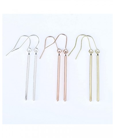 Vertical Bar Dangle Earrings for Women Girls Minimalist Women's Drop Dangle Earrings Simple Geometric Jewelry Silver $7.63 Ea...