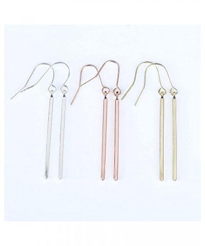 Vertical Bar Dangle Earrings for Women Girls Minimalist Women's Drop Dangle Earrings Simple Geometric Jewelry Silver $7.63 Ea...