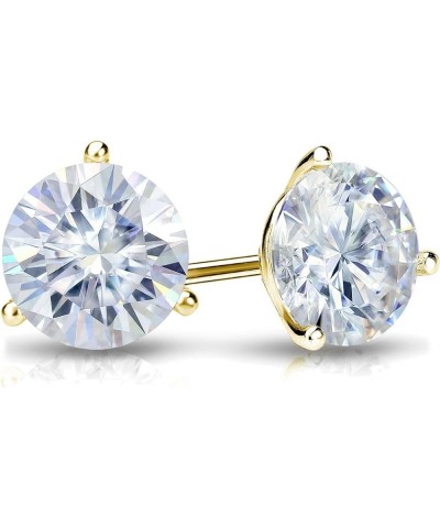 18k Gold Round Moissanite Stud Earrings (1 to 7ct TGW, H-I) 3-Prong Martini Set, Push-Back Yellow Gold 3.5 carats $606.06 Ear...