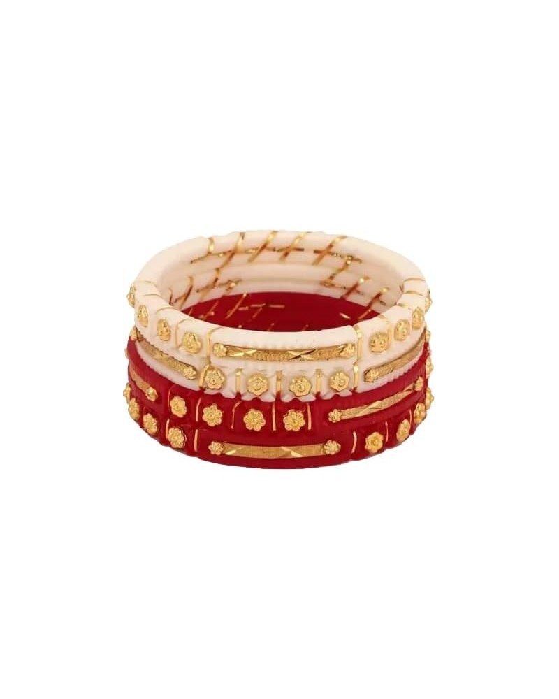 Meenakshi imitation Pack of 4 Gold Plated Plastic Acrylic Bangles for Women Casual Daily Wear Bangle Set Red 2.2 $16.00 Brace...