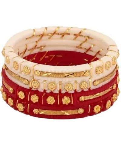 Meenakshi imitation Pack of 4 Gold Plated Plastic Acrylic Bangles for Women Casual Daily Wear Bangle Set Red 2.2 $16.00 Brace...