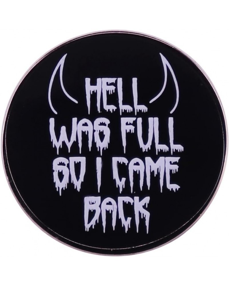 Brooch pin brooch hell is full so i'm back badge gothic button lapel pin lapel pin brooch badge enamel accessories bag clothe...