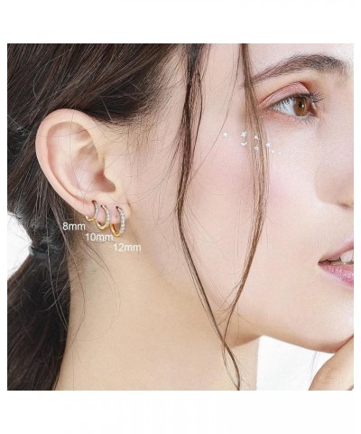 Hademade Small Gold Hoop Earrings for Women: Stainless Ssteel Huggie Earrings with CZ Statement Earrings Hypoallergenic 14k G...