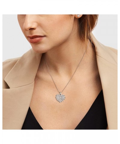 Dainty Layered Necklaces for Women Pendant Initial Necklace Chain Necklace Simple Adjustable for Women heart A-silver $7.19 N...