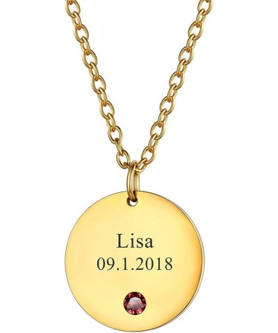 Personalized Mothers Necklace with 1-8 Children Name Simulated Birthstones, Stainless Steel 18K Gold Plated Tree of Life Pend...