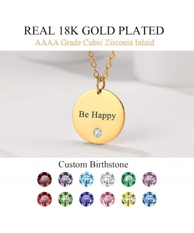 Personalized Mothers Necklace with 1-8 Children Name Simulated Birthstones, Stainless Steel 18K Gold Plated Tree of Life Pend...