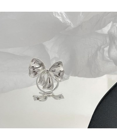 Cubic Zirconia Bow Rings for Women, Cute Gold Ribbon Bowknot Ring Gift Silver $7.64 Rings