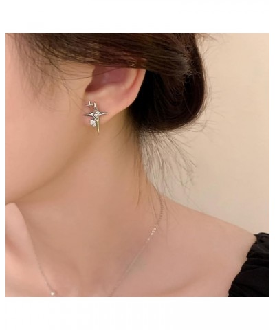 925 Sterling Silver CZ Star Earrings Studs for Women Teen Girls Cool Star Post Studs Earrings B-Gold Plated $10.25 Earrings