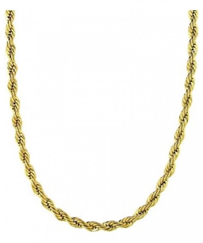 Mens Womens Stainless Steel Gold Rope Chain Necklace 3mm 16-30 Inch 26.0 Inches $9.02 Necklaces