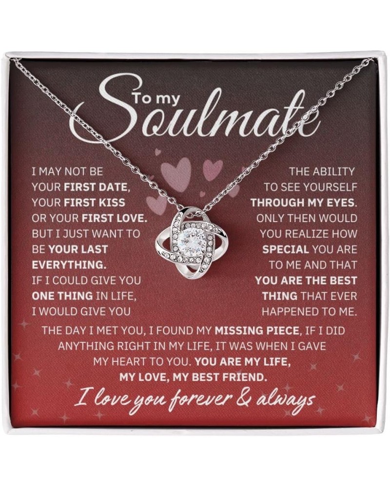 To My Soulmate Necklace For Women, Funny Gifts Girlfriend, Personalized Christmas Presents Best Birthday Meaningful Gift Idea...