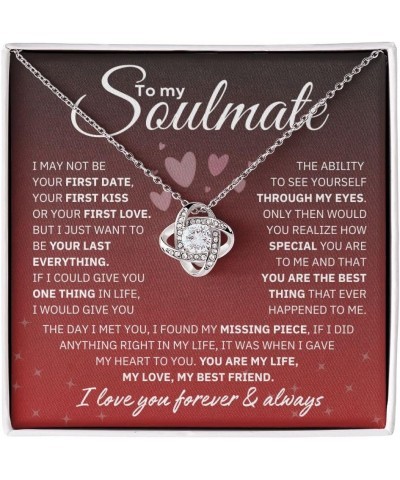 To My Soulmate Necklace For Women, Funny Gifts Girlfriend, Personalized Christmas Presents Best Birthday Meaningful Gift Idea...