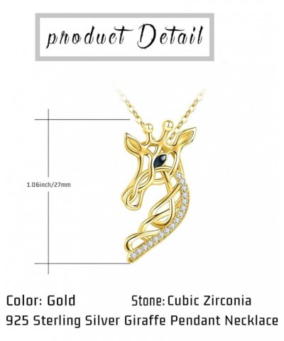 925 Sterling Silver Celtic Knot Giraffe Head Pendant Necklace Giraffe Gifts for Women Girlfriend Birthday A-Gold $18.71 Neckl...