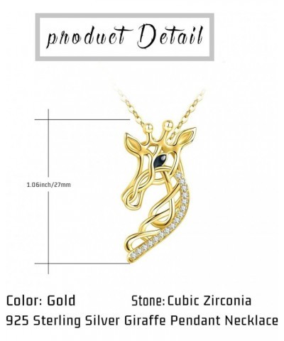 925 Sterling Silver Celtic Knot Giraffe Head Pendant Necklace Giraffe Gifts for Women Girlfriend Birthday A-Gold $18.71 Neckl...