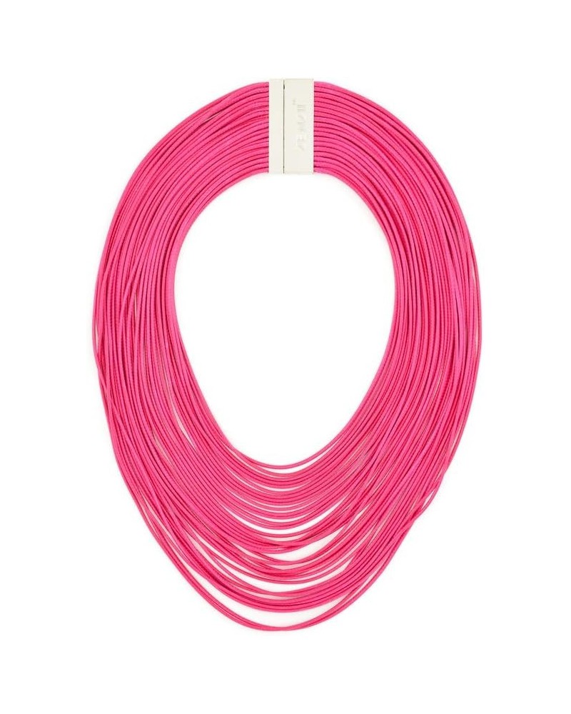 Multi Strand Statement Bib Necklace with Magnetic Clasp for Women Hot Pink $30.73 Necklaces