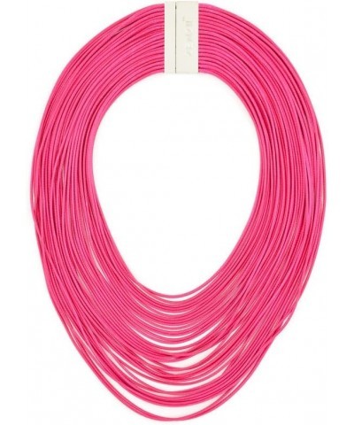 Multi Strand Statement Bib Necklace with Magnetic Clasp for Women Hot Pink $30.73 Necklaces