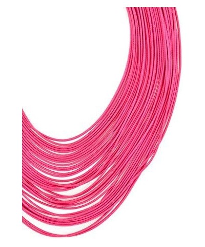 Multi Strand Statement Bib Necklace with Magnetic Clasp for Women Hot Pink $30.73 Necklaces