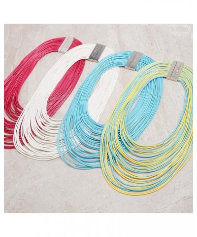 Multi Strand Statement Bib Necklace with Magnetic Clasp for Women Hot Pink $30.73 Necklaces