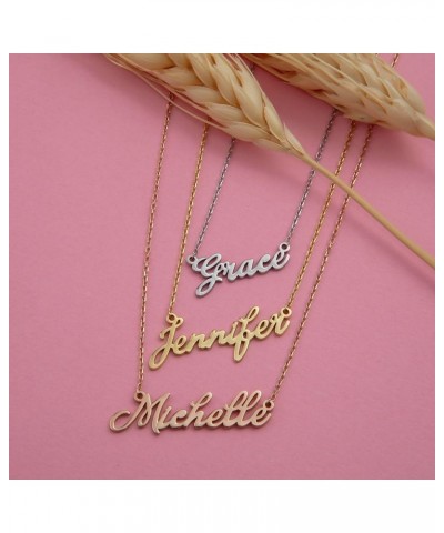 Personalized Name Necklace in Gold, Rose, and Silver - Custom 925 Sterling Silver, Gold Plated Nameplate Necklace for Women a...