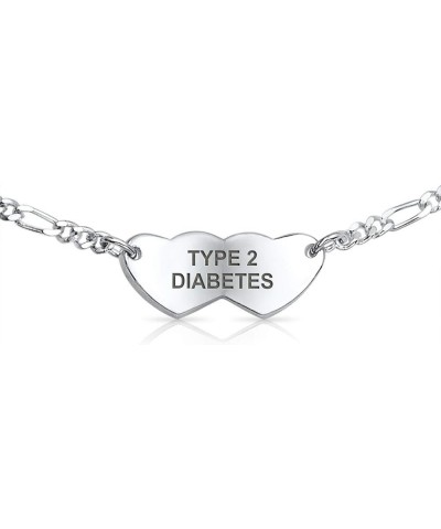 Blank Dainty Connected Oval or Double Heart Shape Medical Identification Engravable Medical ID Bracelet For Teens His or Hers...