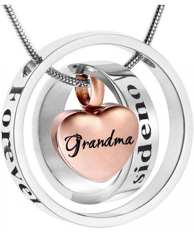 misyou Rose Gold Urn Necklace for Ashes Stainless Steel Memorial Cremation Jewelry for Women grandma $10.52 Necklaces