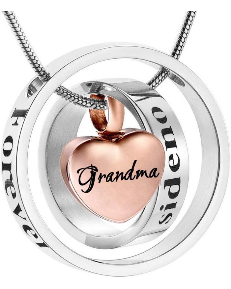 misyou Rose Gold Urn Necklace for Ashes Stainless Steel Memorial Cremation Jewelry for Women grandma $10.52 Necklaces