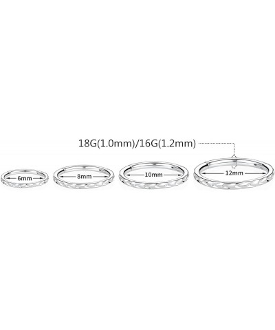 18G 16G 316L Surgical Steel Hinged Nose Rings Hoop Seamless Piercing Rings for Nose Conch Septum Cartilage Helix Tragus Rook ...