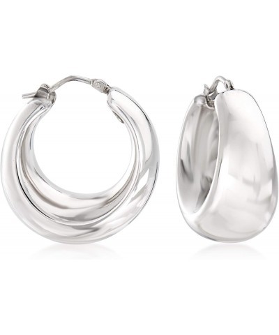 Italian Sterling Silver Graduated Hoop Earrings $43.24 Earrings