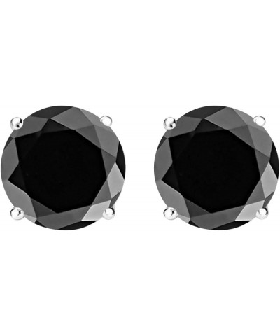 1/2-10 Carat Total Weight Black Diamond Stud Earrings 4 Prong Screw Back 0.5 Carat 14K White Gold $447.84 Earrings