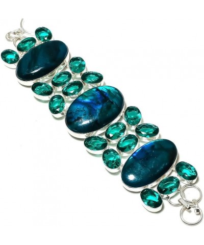 925Silvericeland Blue Labradorite, Apatite Gemstone Handmade Gift Jewelry Bracelet 7-8" k2 $16.23 Bracelets