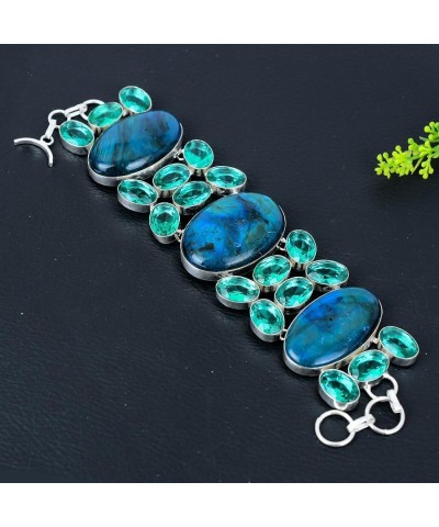 925Silvericeland Blue Labradorite, Apatite Gemstone Handmade Gift Jewelry Bracelet 7-8" k2 $16.23 Bracelets