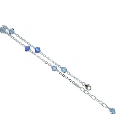 6mm Blue Color with .925 Sterling Silver Anklet, Bracelet. 7,8,9,10,11,12,13 7.5 Inches $12.04 Anklets