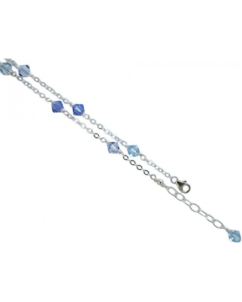 6mm Blue Color with .925 Sterling Silver Anklet, Bracelet. 7,8,9,10,11,12,13 7.5 Inches $12.04 Anklets