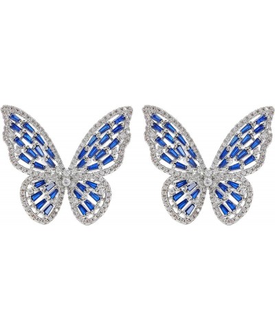 Rhinestone Butterfly Earrings for Women Bow Earrings Gold Crystal CZ Earrings Cubic Zirconia Sterling Silver Stud Earrings Hy...