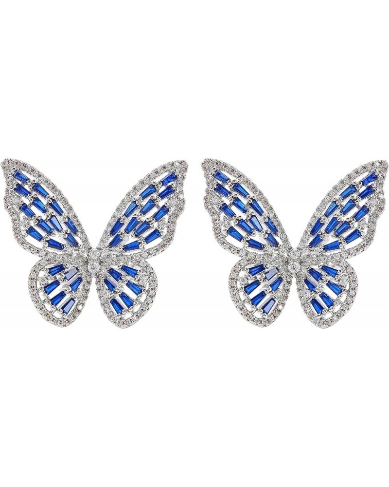 Rhinestone Butterfly Earrings for Women Bow Earrings Gold Crystal CZ Earrings Cubic Zirconia Sterling Silver Stud Earrings Hy...