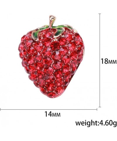 Cute Strawberry Rhinestones Brooches Pins Delicate Red Crystal Fruit Brooch Classic for Party Dance Banquet for Women Teen Gi...