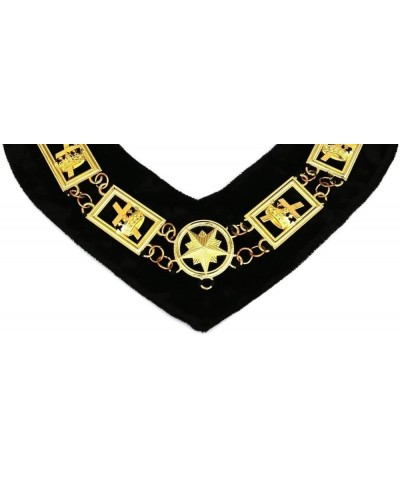 Knights Templar - Masonic Chain Collar - Gold/Silver on Black Gold $63.55 Necklaces