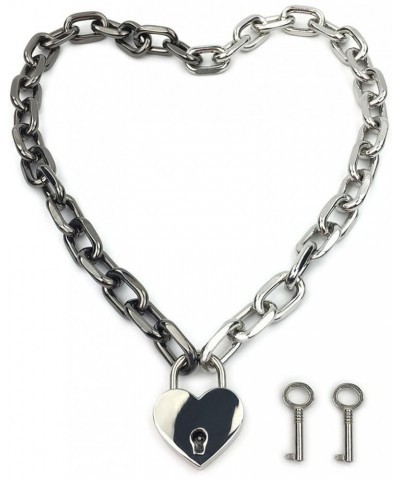 Padlock Chain Necklace Collar Choker with Two Keys and Box for Women, Men and Pet 16 Inches F $11.75 Necklaces