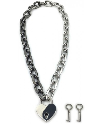 Padlock Chain Necklace Collar Choker with Two Keys and Box for Women, Men and Pet 16 Inches F $11.75 Necklaces