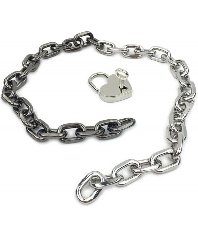 Padlock Chain Necklace Collar Choker with Two Keys and Box for Women, Men and Pet 16 Inches F $11.75 Necklaces