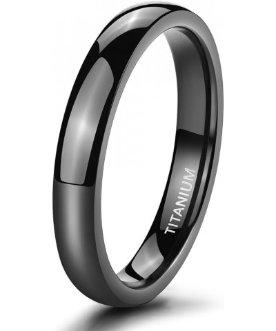 Black Titanium Ring 2mm 4mm 6mm 8mm Dome High Polished Wedding Band Size 3-14.5 4mm 9 $9.85 Rings