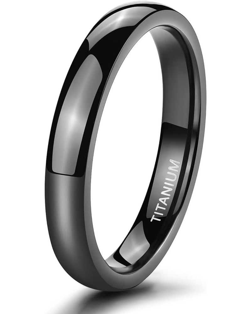 Black Titanium Ring 2mm 4mm 6mm 8mm Dome High Polished Wedding Band Size 3-14.5 4mm 9 $9.85 Rings