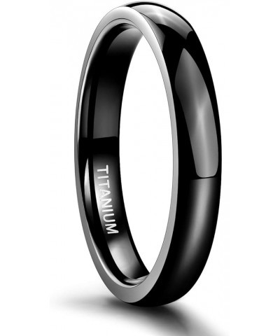 Black Titanium Ring 2mm 4mm 6mm 8mm Dome High Polished Wedding Band Size 3-14.5 4mm 9 $9.85 Rings