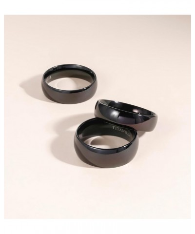 Black Titanium Ring 2mm 4mm 6mm 8mm Dome High Polished Wedding Band Size 3-14.5 4mm 9 $9.85 Rings