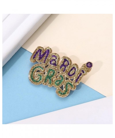 Mardi Gras Brooch MARDI GRAS Glitter Brooch Mask Crown Fleur De Lis Brooch Pin Sparkly Holiday Jewelry for Women Girls Gift F...