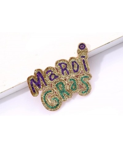 Mardi Gras Brooch MARDI GRAS Glitter Brooch Mask Crown Fleur De Lis Brooch Pin Sparkly Holiday Jewelry for Women Girls Gift F...